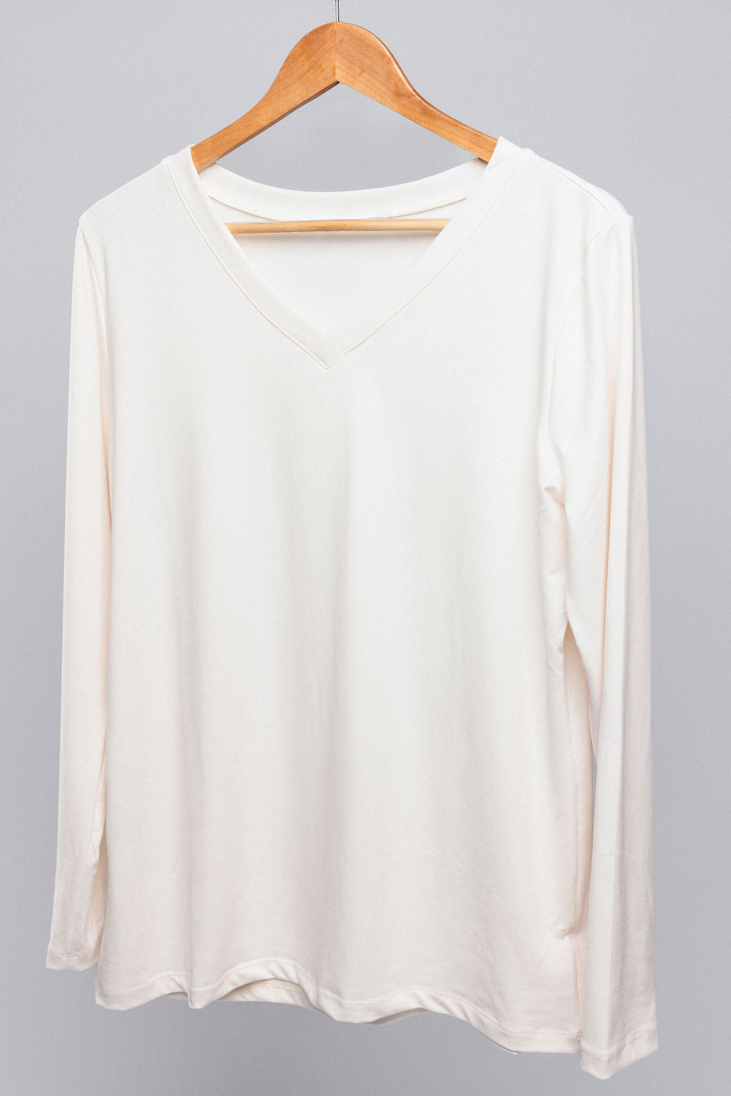 Plus Size Long Sleeve V-Neck Tee