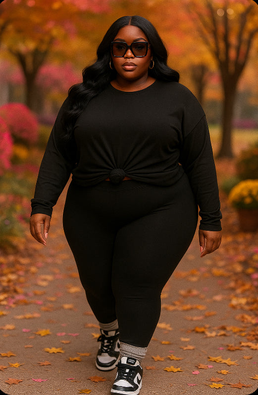 Plus Size Buttery Soft Lounge Set – 2 Piece Microfiber Matching Set (Pre-Order)