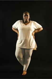 Plus Size V-Neck Microfiber Legging Set