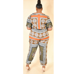 Plus Size Printed 2-Piece Set ā Fall Vibes Edition