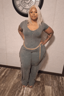 Plus Size Boho Fringe Jumpsuit – Olive