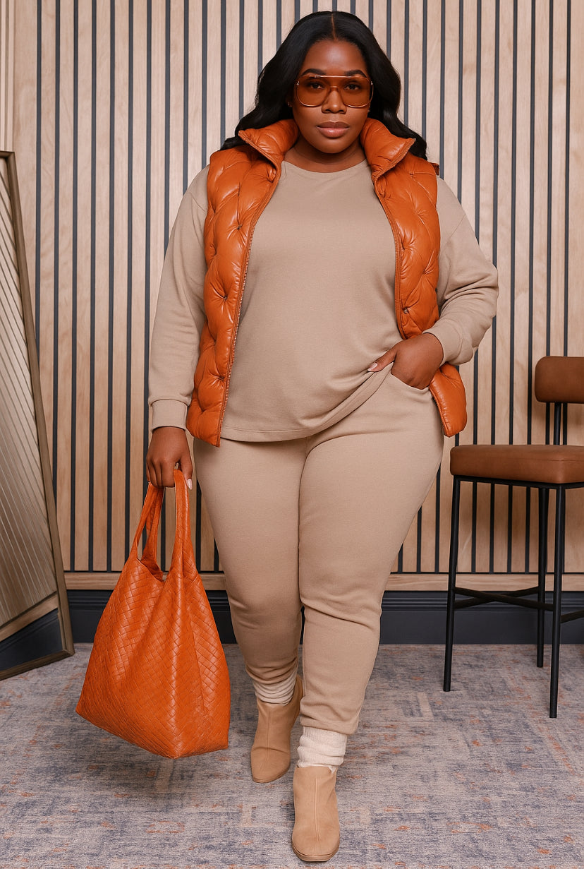 Plus Size Buttery Soft Lounge Set – 2 Piece Microfiber Matching Set (Pre-Order)