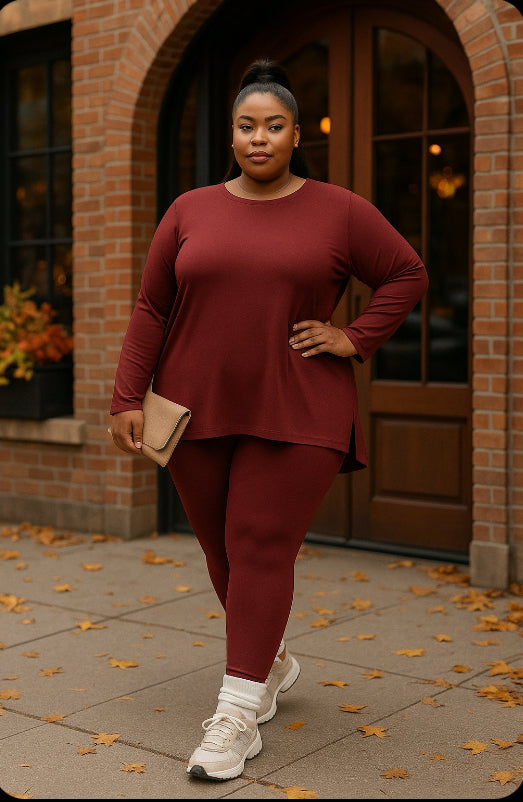 Plus Size Buttery Soft Lounge Set – 2 Piece Microfiber Matching Set (Pre-Order)