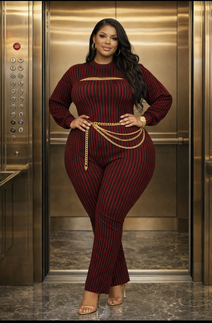 The “Boss Curve” 2-Piece Hooded Bell Bottom Jumpsuit Made to snatch, stretch, and MOVE with your curves