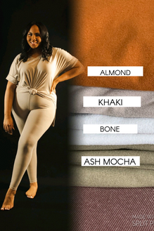 Plus Size V-Neck Microfiber Legging Set