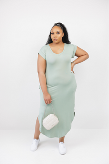 Plus Size V-Neck Maxi Dress