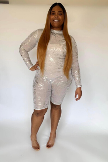 Women's Plus Size Mesh White Romper