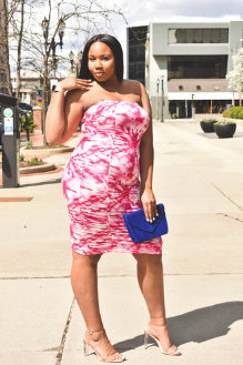 Tie Dye Ruched Dress