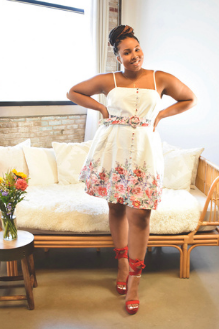 Girls Plus Size Floral Mini Dress