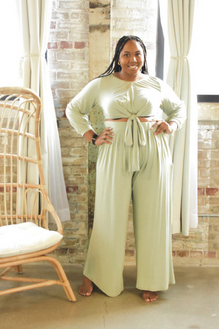 Plus Size Wide Leg Pants Set/ Trousers